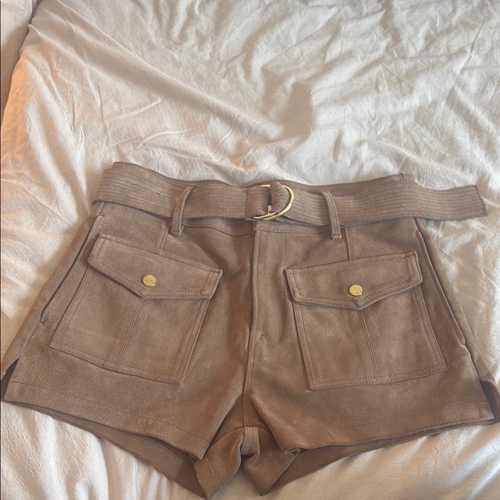 Frame Brown suede shorts